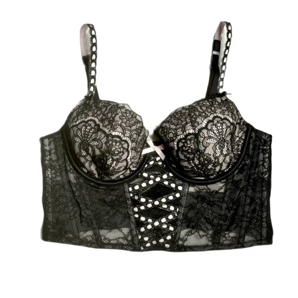 Victoria's Secret Dream Angels Heritage Ribbon Slot lightly-lined corset bra top